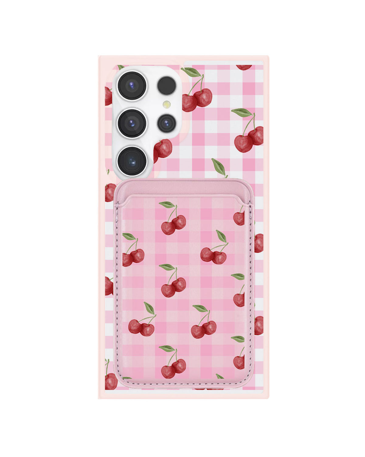 Android Magnetic Wallet Case - Cherry Tartan