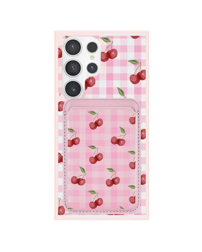 Android Magnetic Wallet Case - Cherry Tartan