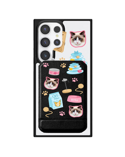 Android Magnetic Multifold Wallet - Pet Grid Kitty Playtime