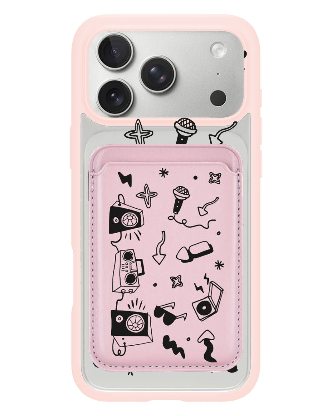 iPhone Magnetic Wallet Case - Rock n Roll Black