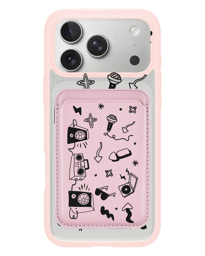 iPhone Magnetic Wallet Case - Rock n Roll Black