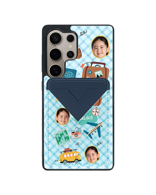 Android Avant Wallet Case - Face Grid Travel