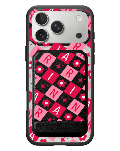 iPhone Magnetic Multifold Wallet - Flower Grid Monogram 1.0