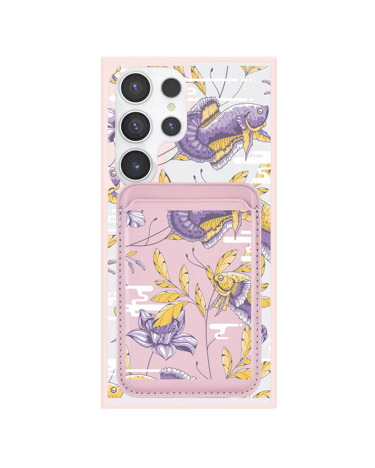 Android Magnetic Wallet Case - Fish & Floral 5.0