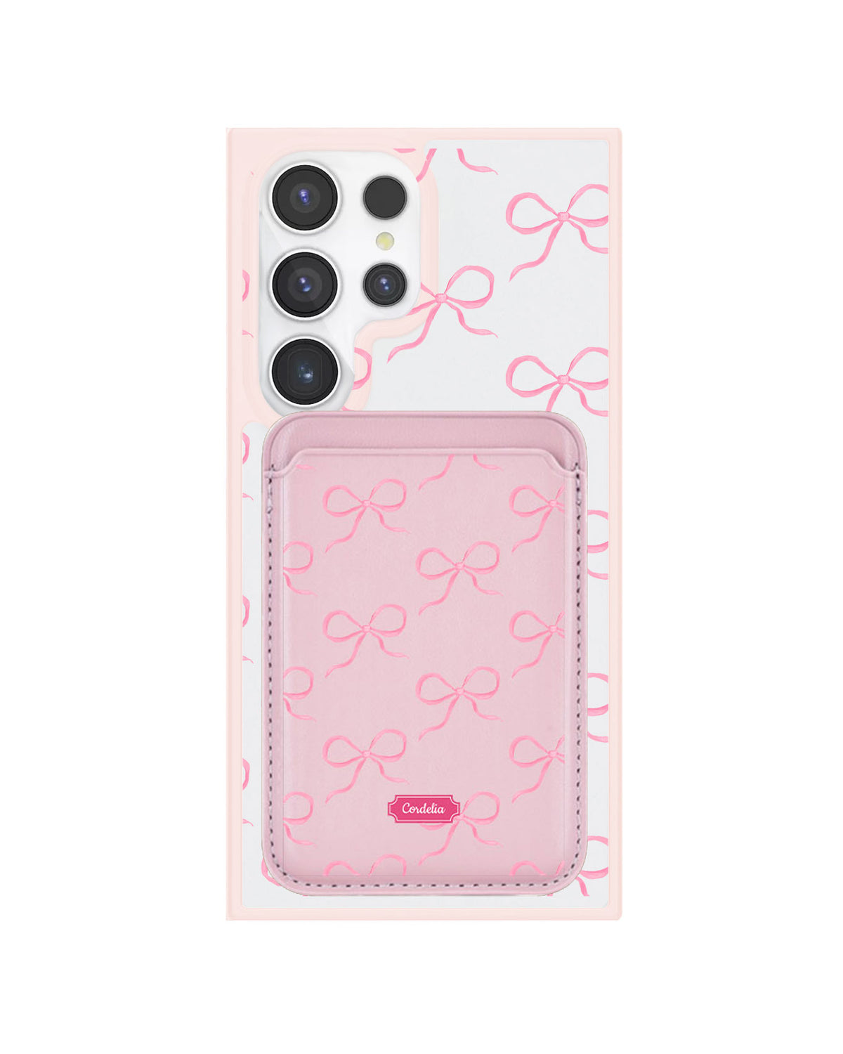 Android Magnetic Wallet Case - Coquette Pink Bow