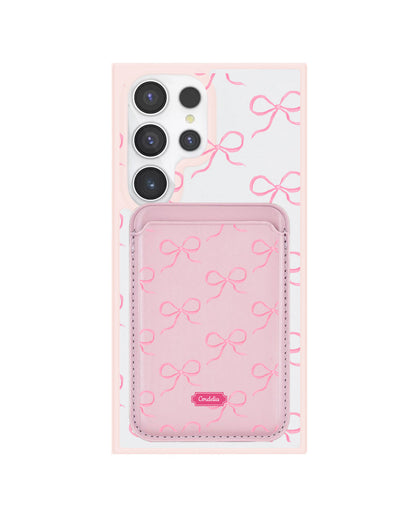 Android Magnetic Wallet Case - Coquette Pink Bow