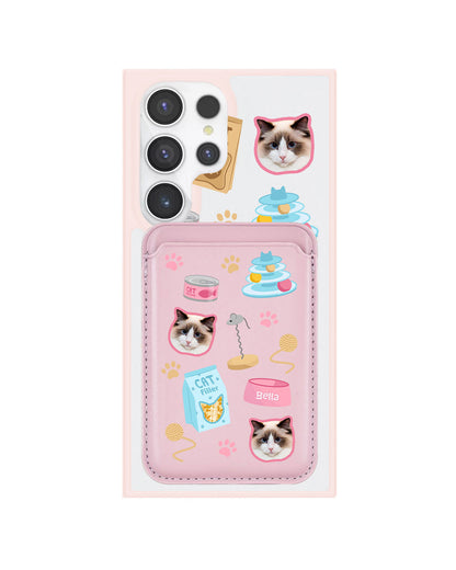 Android Magnetic Wallet Case - Pet Grid Kitty Playtime