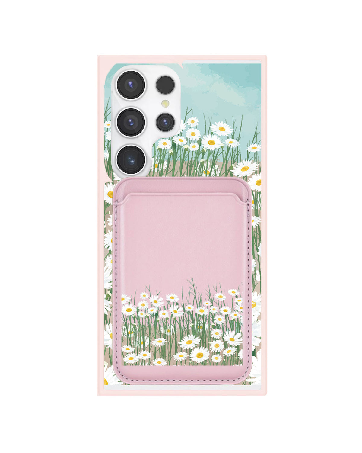Android Magnetic Wallet Case - Oil Painting Daisy