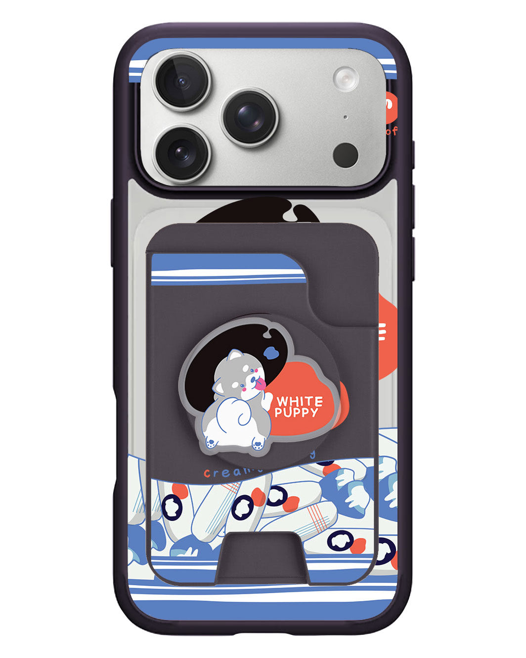 iPhone Magpop Wallet - White Puppy