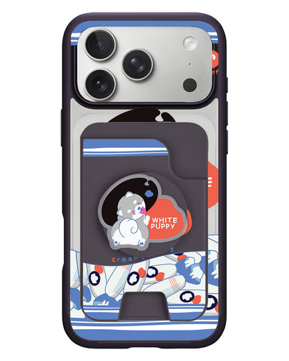 iPhone Magpop Wallet - White Puppy
