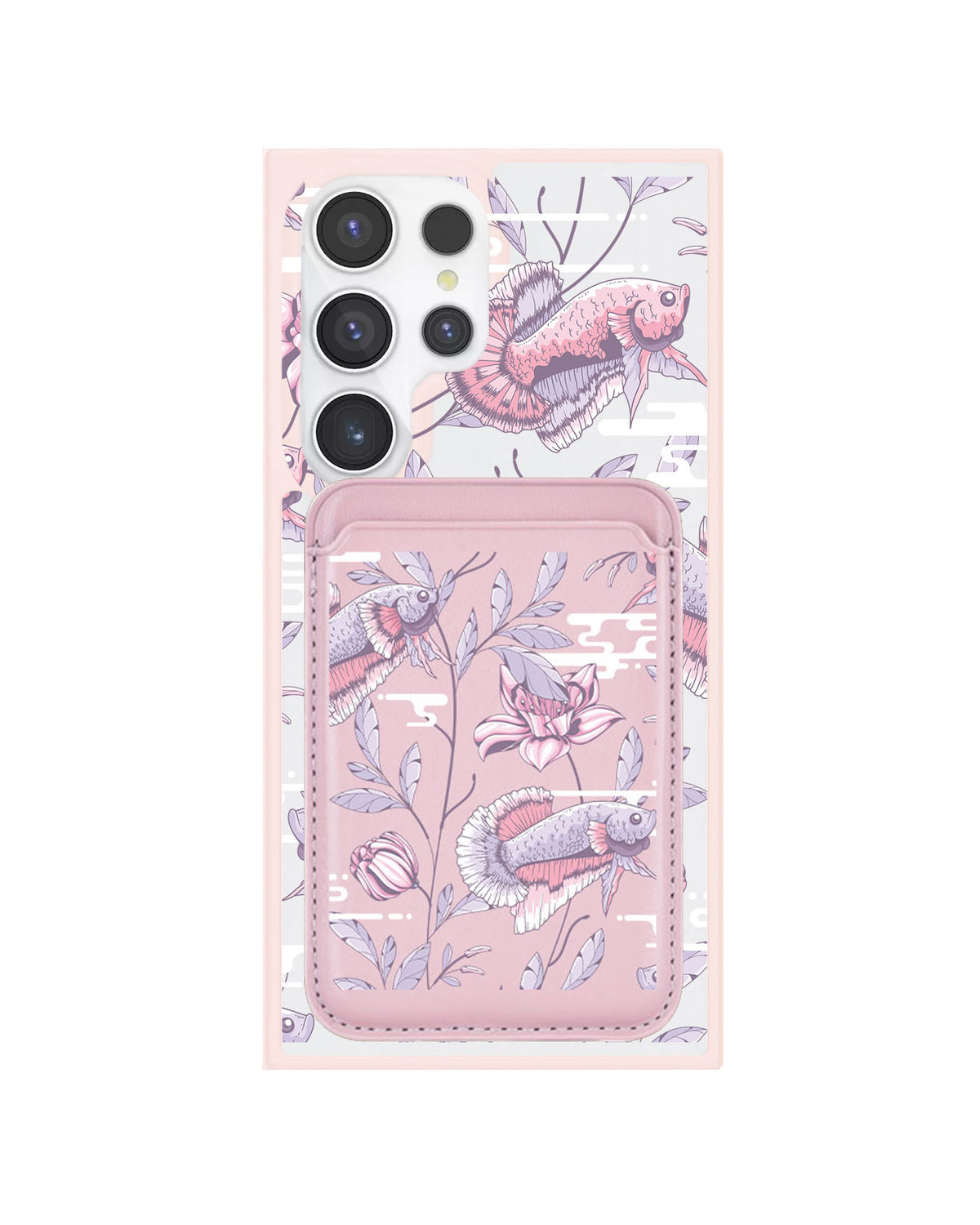 Android Magnetic Wallet Case - Fish & Floral 1.0