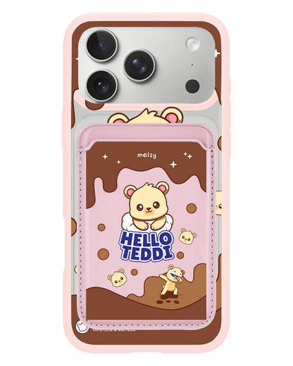 iPhone Magnetic Wallet Case - Hello Teddy 1.0
