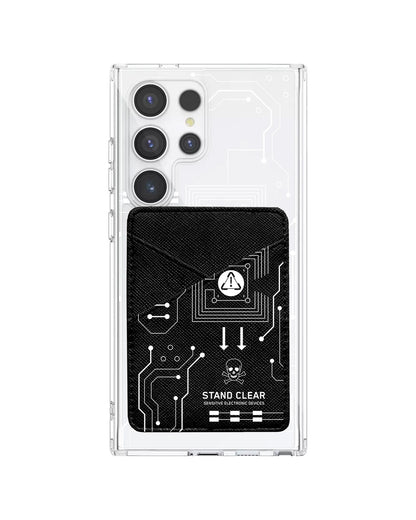Android Phone Wallet Case - Circuit White