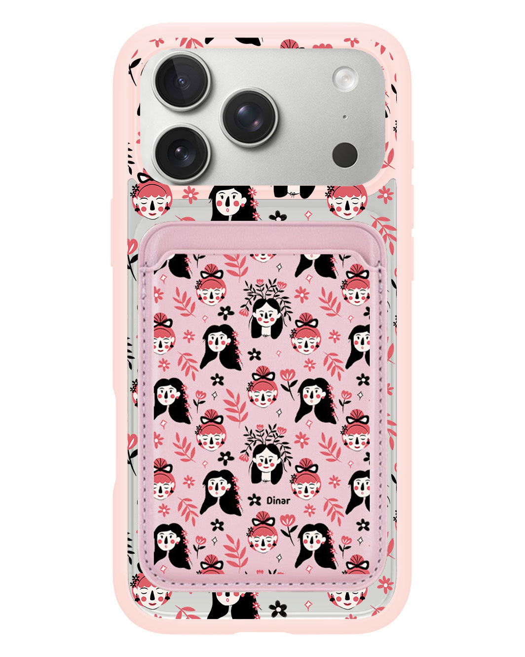 iPhone Magnetic Wallet Case - Flowery Faces