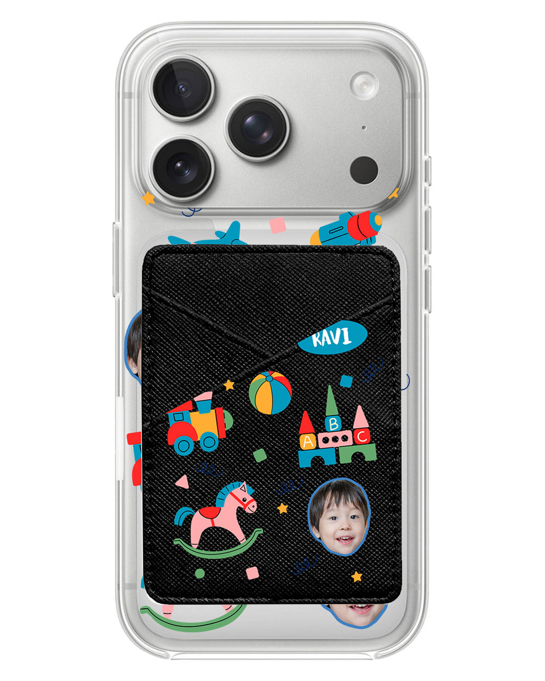 iPhone Phone Wallet Case - Face Grid Boys Toys