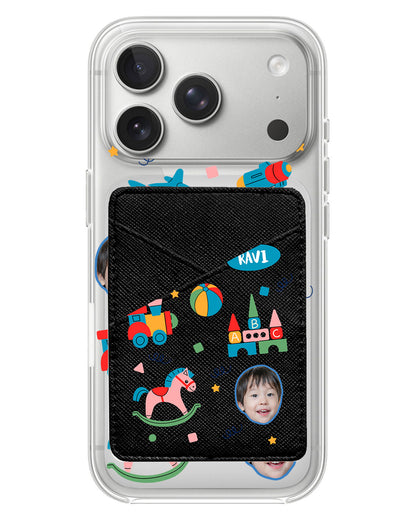 iPhone Phone Wallet Case - Face Grid Boys Toys