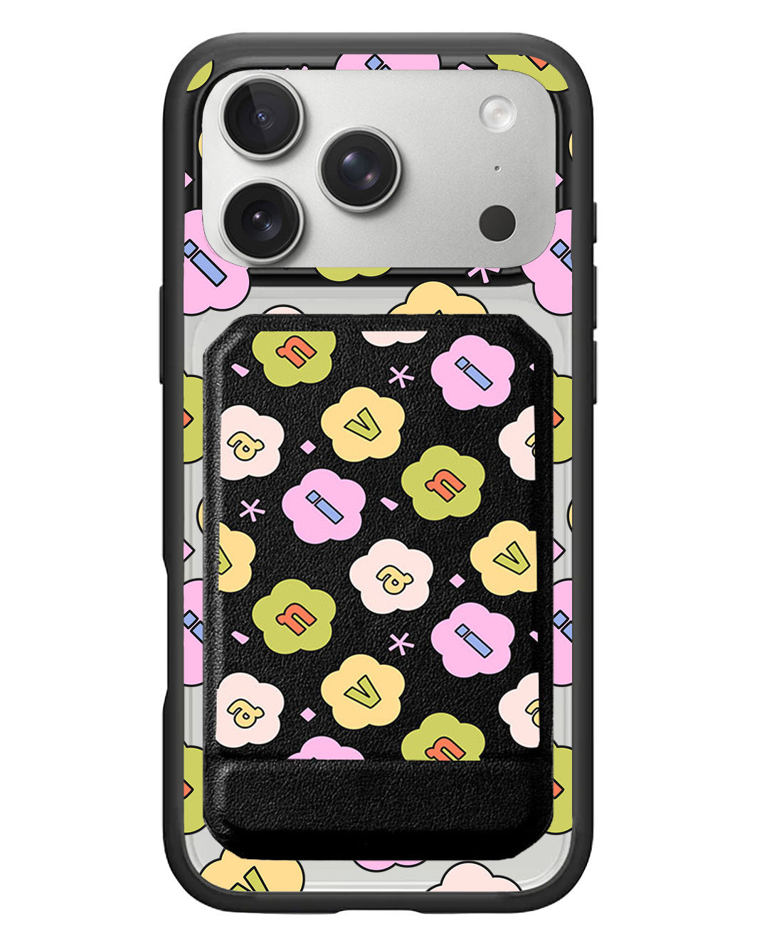 iPhone Magnetic Multifold Wallet - Flower Petals Monogram 1.0
