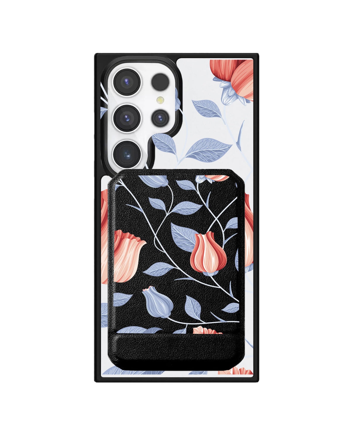 Android Magnetic Multifold Wallet - Red Tulip