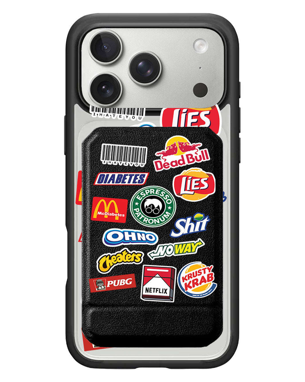 iPhone Magnetic Multifold Wallet - Food Parody