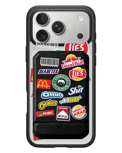 iPhone Magnetic Multifold Wallet - Food Parody