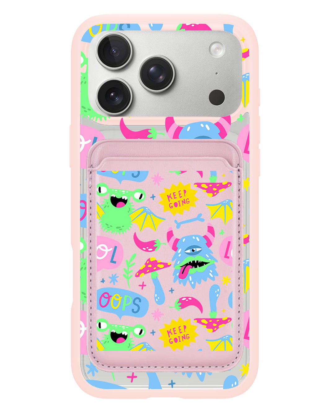 iPhone Magnetic Wallet Case - Monster Say Keep Going