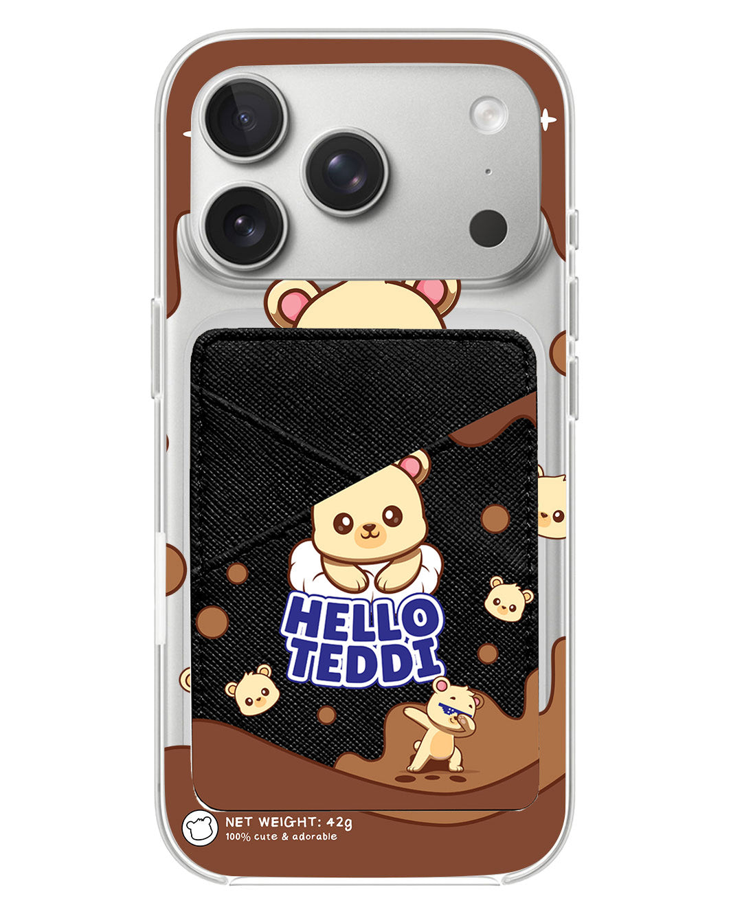 iPhone Phone Wallet Case - Hello teddy 1.0