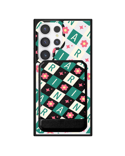 Android Magnetic Multifold Wallet - Flower Grid Monogram 4.0