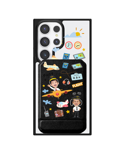 Android Magnetic Multifold Wallet - Face Grid Dream Pilot