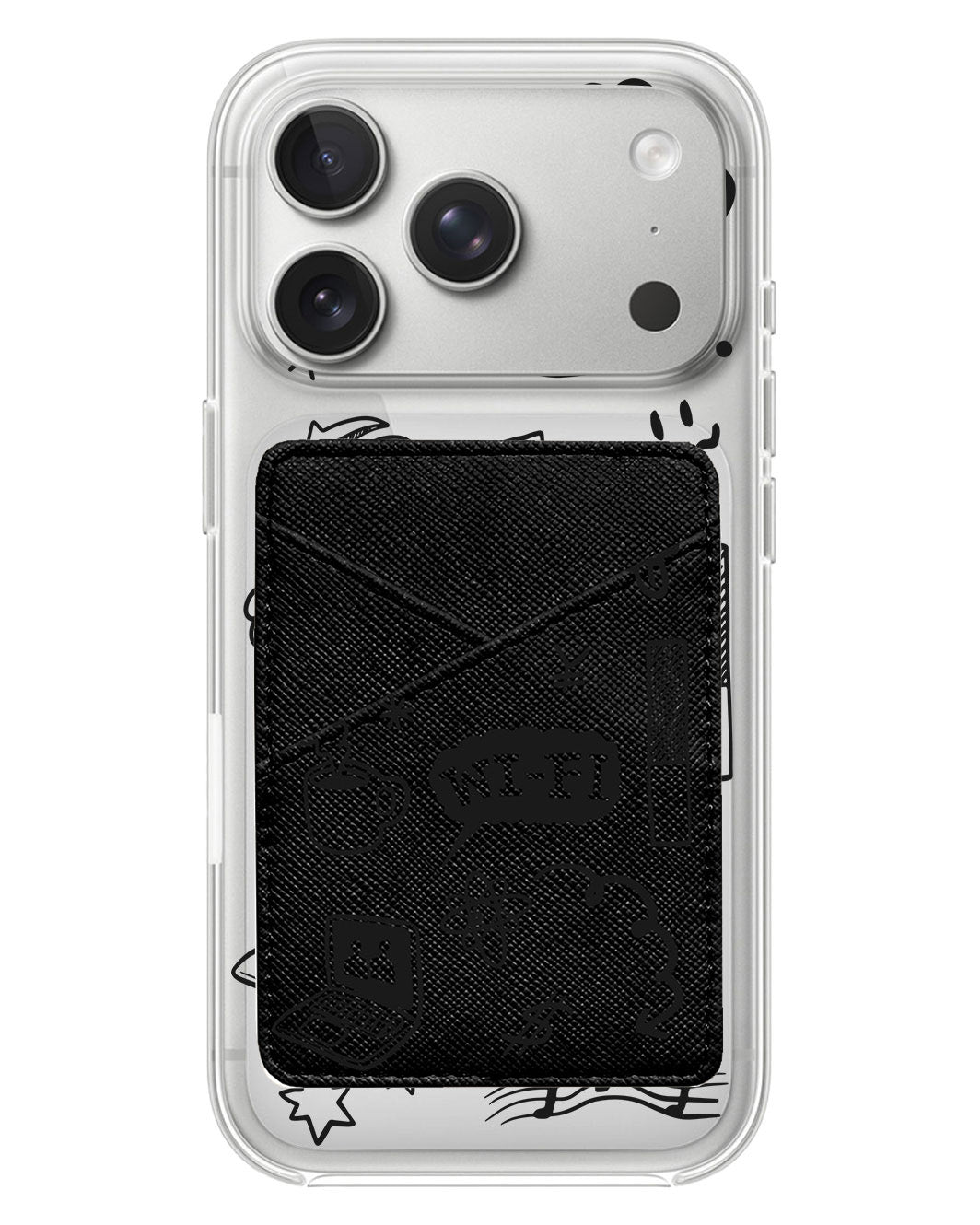 iPhone Phone Wallet Case - Social Black