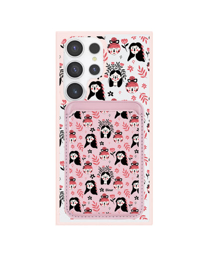 Android Magnetic Wallet Case - Flowery Faces