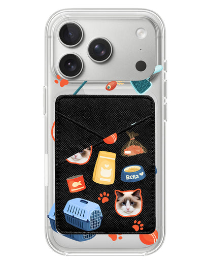 iPhone Phone Wallet Case - Pet Grid Kitty Adventures
