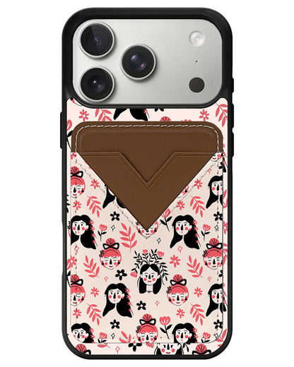 iPhone Avant Wallet Case - Flowery Faces