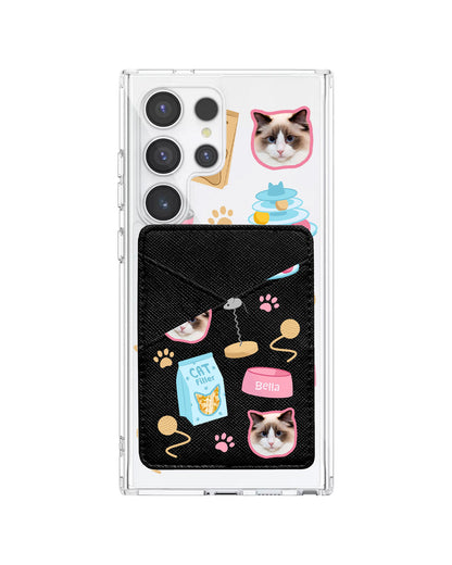 Android Phone Wallet Case - Pet Grid Kitty Playtime