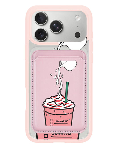 iPhone Magnetic Wallet Case - Raspberry Frappe