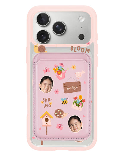 iPhone Magnetic Wallet Case - Face Grid Spring Bloom