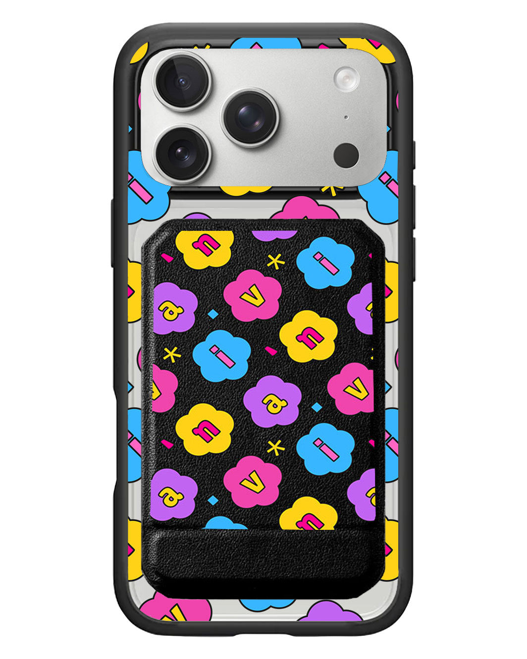 iPhone Magnetic Multifold Wallet - Flower Petals Monogram 4.0