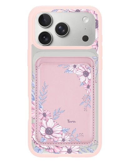 iPhone Magnetic Wallet Case - Pink Blossom