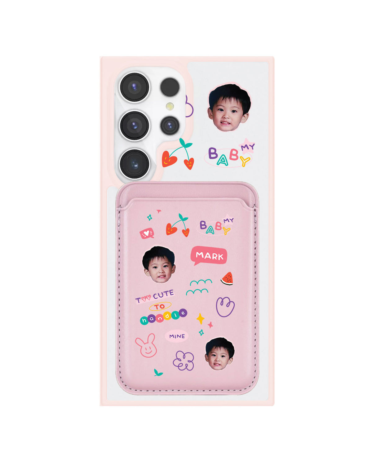Android Magnetic Wallet Case - Face Grid