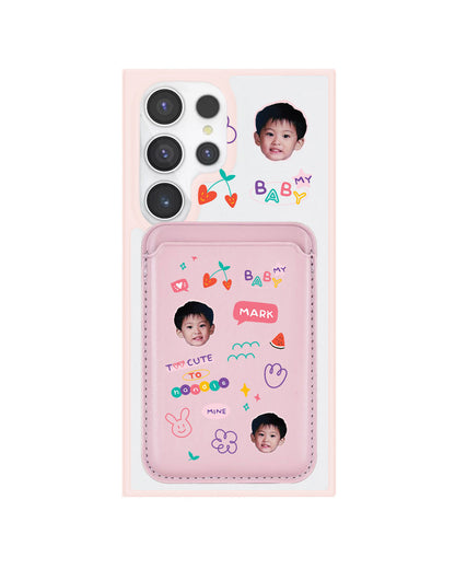 Android Magnetic Wallet Case - Face Grid