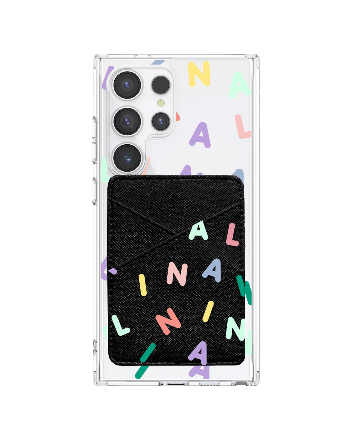 Android Phone Wallet Case - Monogram 2.0 Rainbow