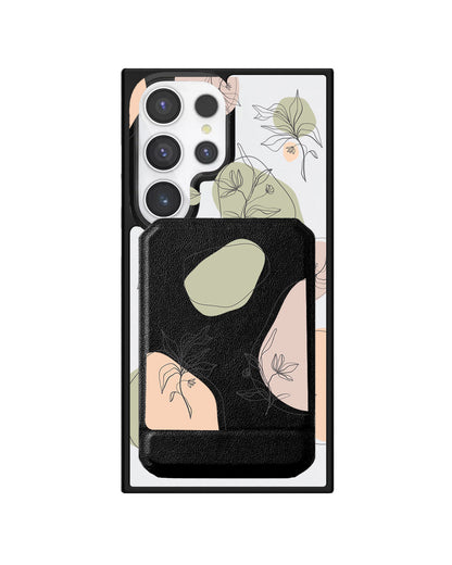 Android Magnetic Multifold Wallet - Sketchy Flower