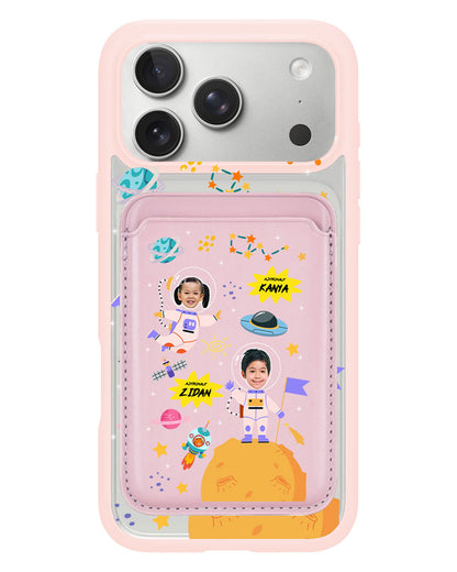 iPhone Magnetic Wallet Case - Face Grid Dream Astronaut