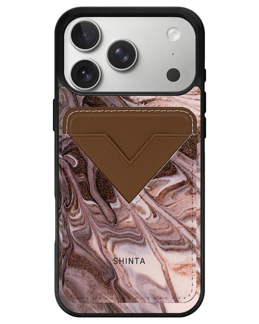 iPhone Avant Wallet Case - Glittery Bronze
