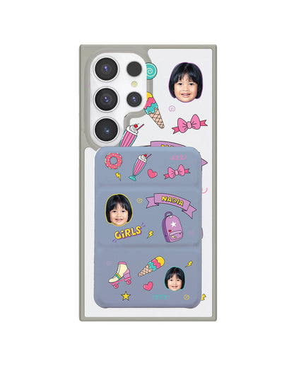 Android Magnetic Trifold Wallet Case - Face Grid Comic
