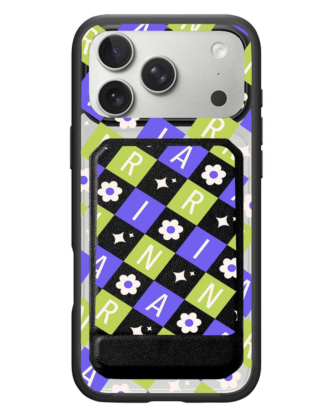 iPhone Magnetic Multifold Wallet - Flower Grid Monogram 5.0