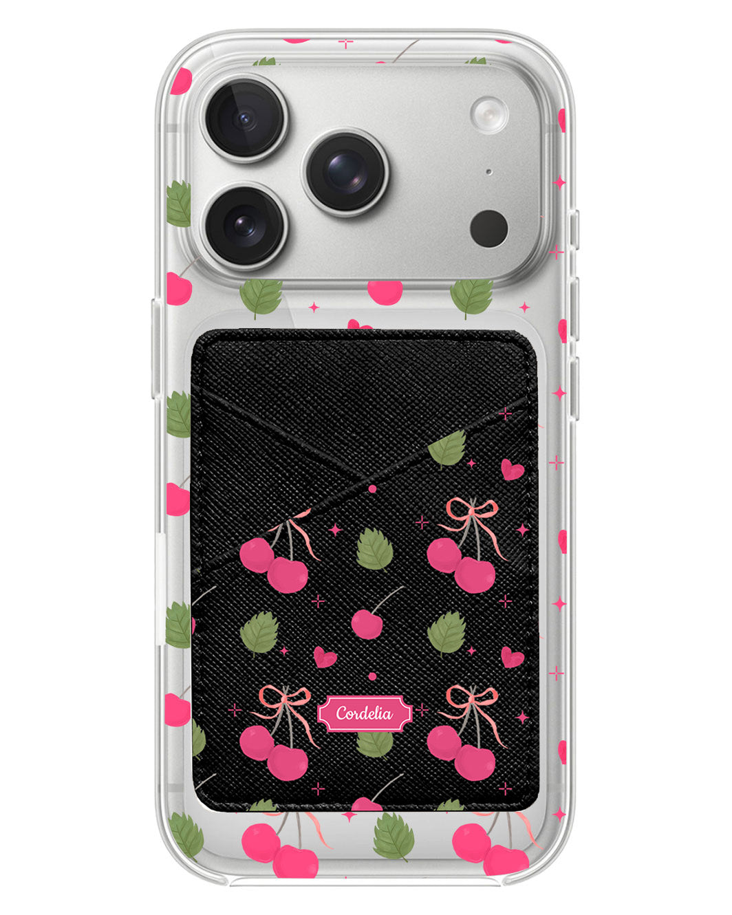 iPhone Phone Wallet Case - Coquette Cherry