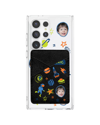 Android Phone Wallet Case - Face Grid Galaxy