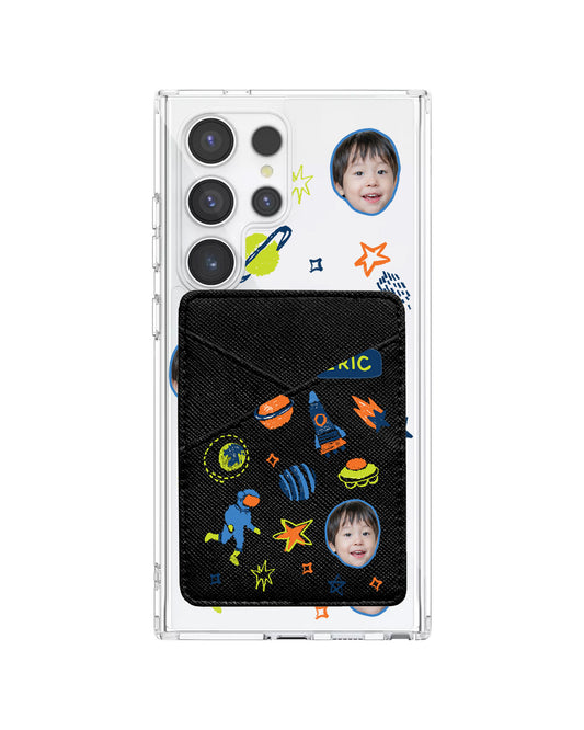 Android Phone Wallet Case - Face Grid Galaxy