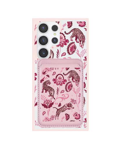 Android Magnetic Wallet Case - Tiger & Floral 2.0