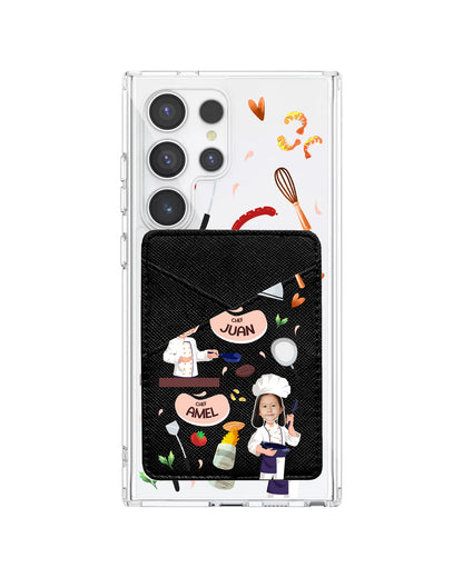 Android Phone Wallet Case - Face Grid Dream Chef